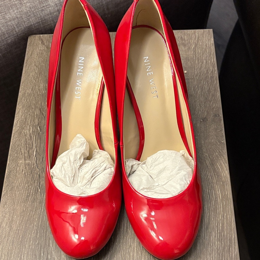 Nine West Glossy Red Heels